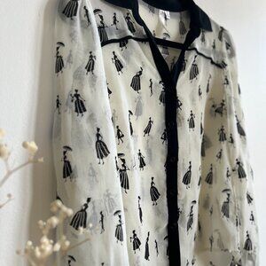 "Sugarmint" long sleeve Mary Poppins look alike shirt - Size S